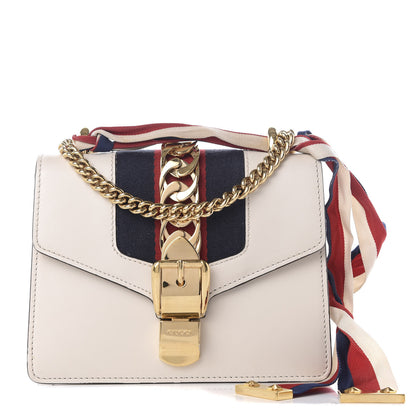 Gucci Calfskin Mini Sylvie Chain Shoulder Bag White 1 of 12