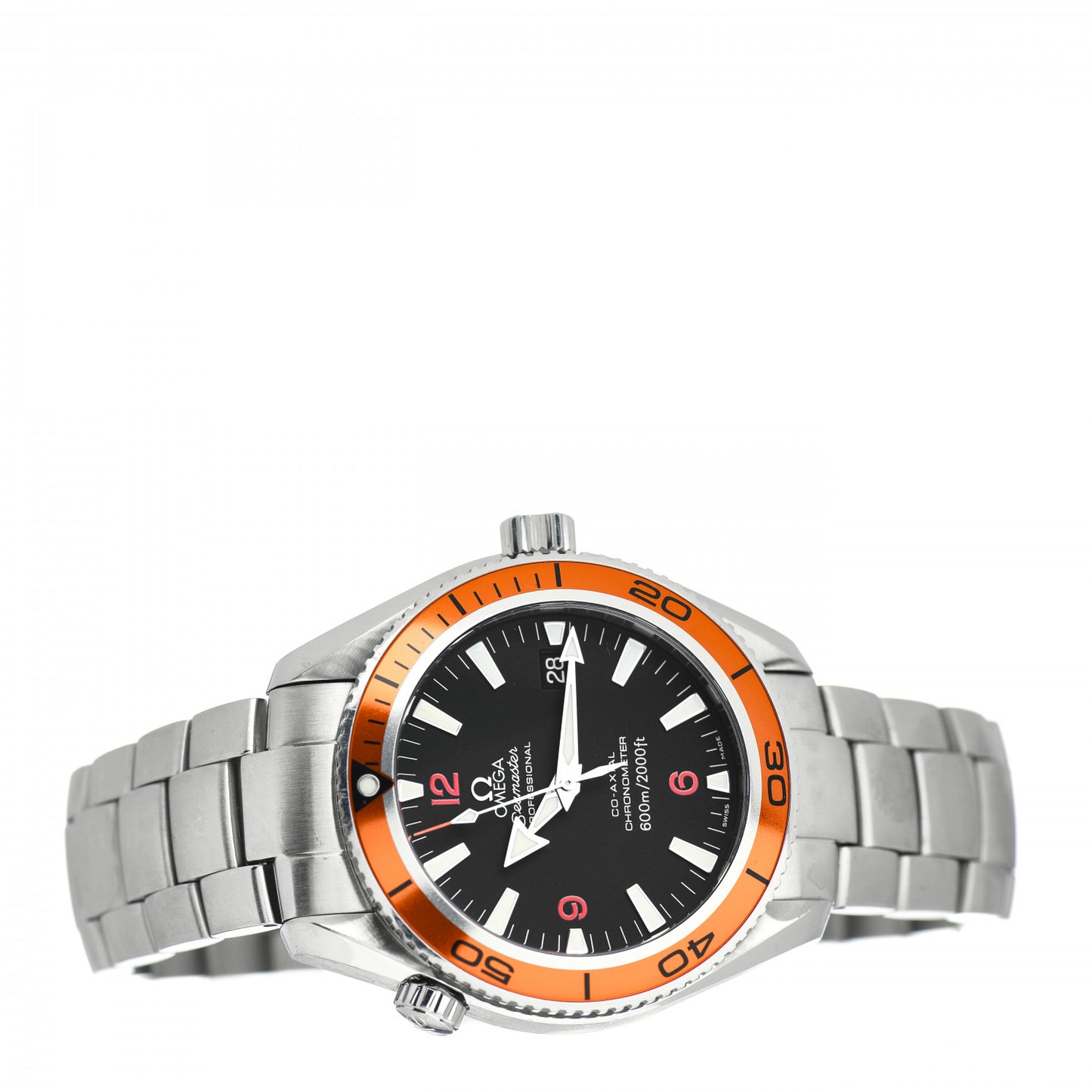 Stainless Steel 42mm Seamaster Planet Ocean Diver Automatic Watch Orange 2209.50.00