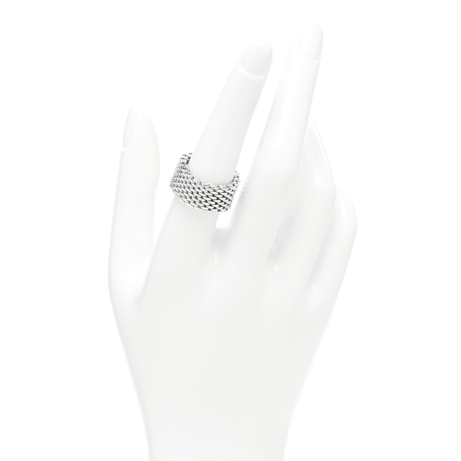 Tiffany Sterling Silver Somerset Mesh Ring 55 7.25 2 of 4