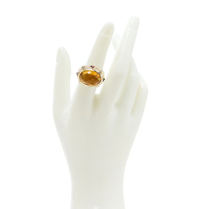 David Yurman Sterling Silver 18K Yellow Gold Diamond Citrine Garnet Renaissance Ring 52 6 2 of 5