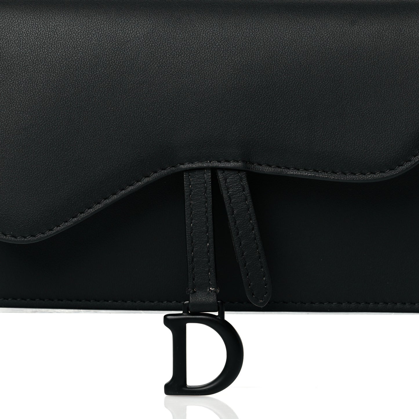 Ultra Matte Calfskin Saddle Belt Bag Black