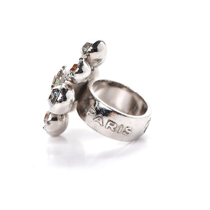 Chanel Crystal CC Ring 5.5 Silver 4 of 5