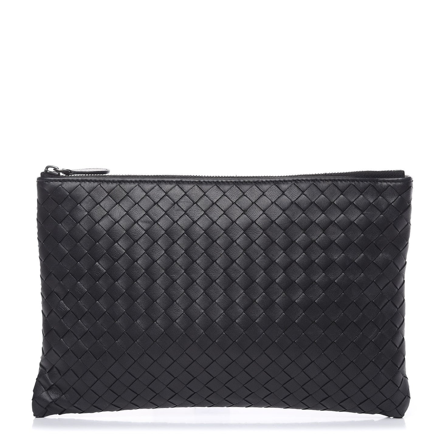 Nappa Intrecciato Medium Zip Pouch Black