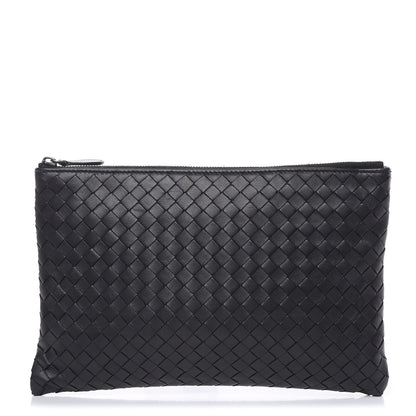 Bottega Veneta Nappa Intrecciato Medium Zip Pouch Black 1 of 7