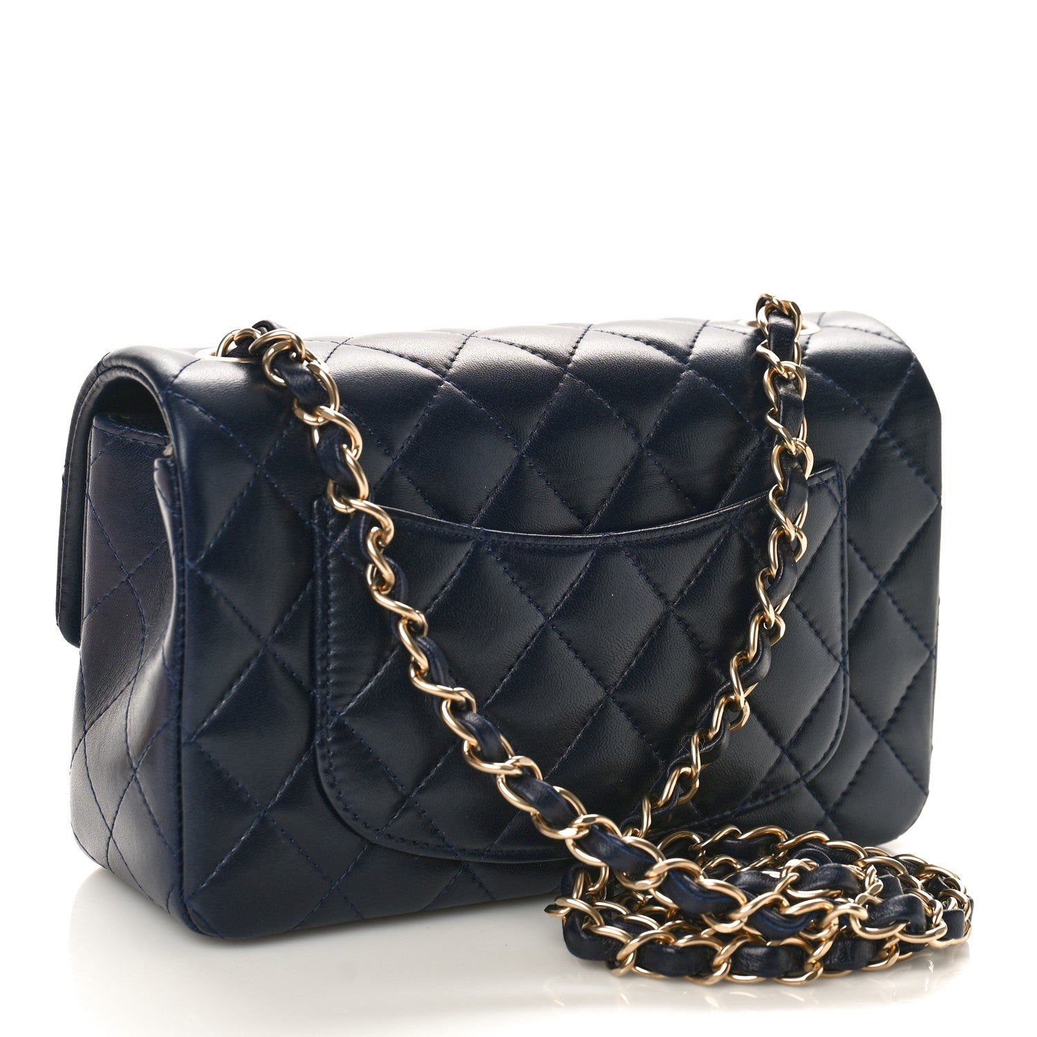 Chanel Lambskin Quilted Mini Rectangular Flap Navy 2 of 10