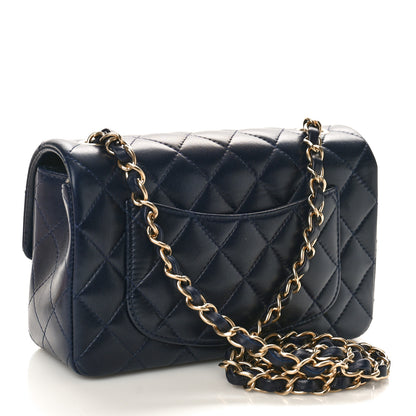 Chanel Lambskin Quilted Mini Rectangular Flap Navy 2 of 10
