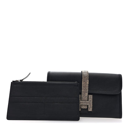 Hermes Swift Lizard Jige Touch Duo Clutch Black Ombre 3 of 10