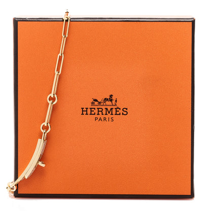 Hermes 18K Yellow Gold Diamond Pave Kelly Chaine Choker Necklace 6 of 6
