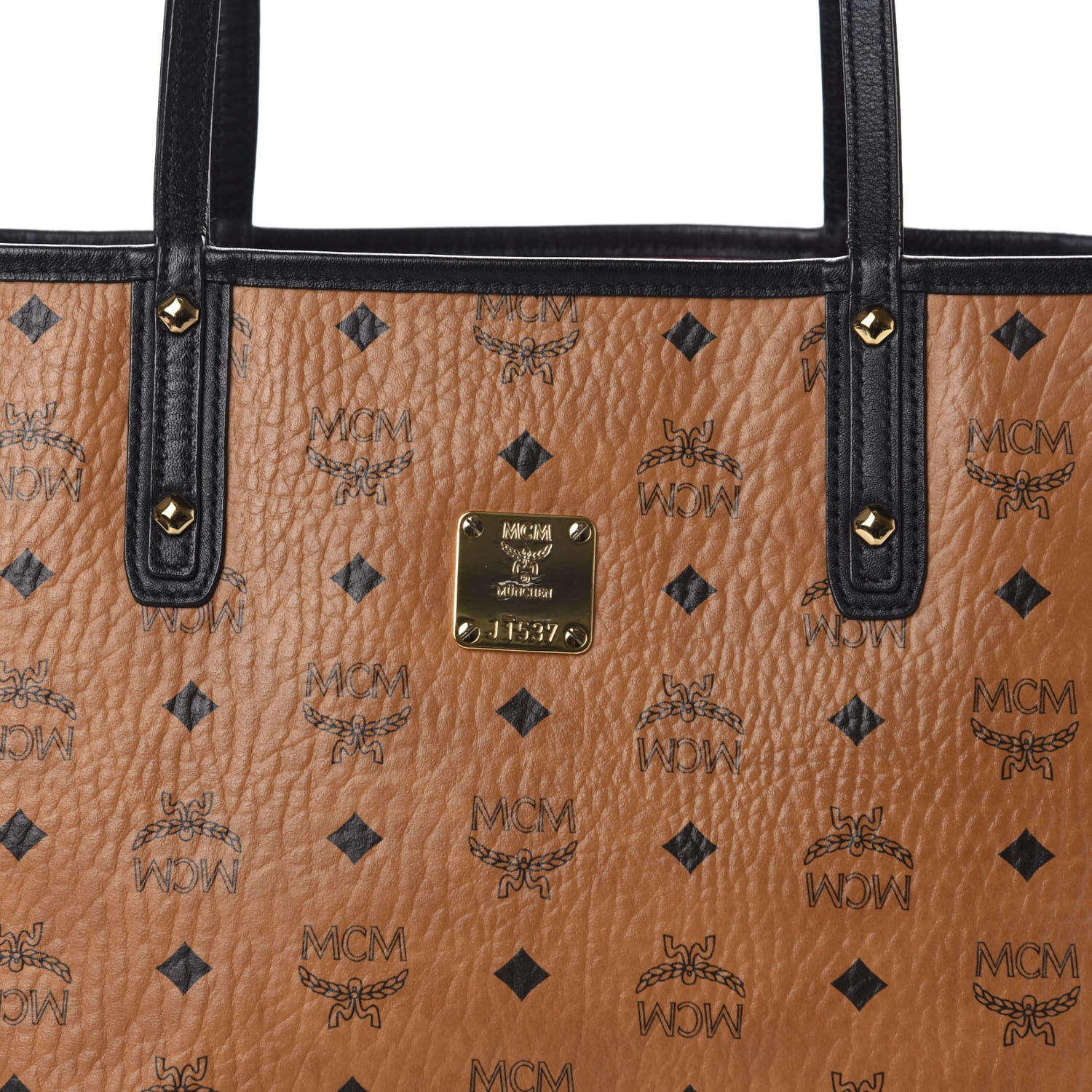 MCM Galaxy Visetos Medium Project Reversible Shopper Tote Cognac Multicolor 9 of 16