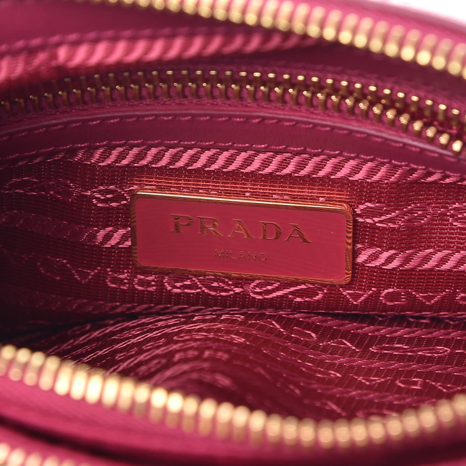 Prada Tessuto Nylon Soft Calf Double Zip Crossbody Bag Ibisco 8 of 9