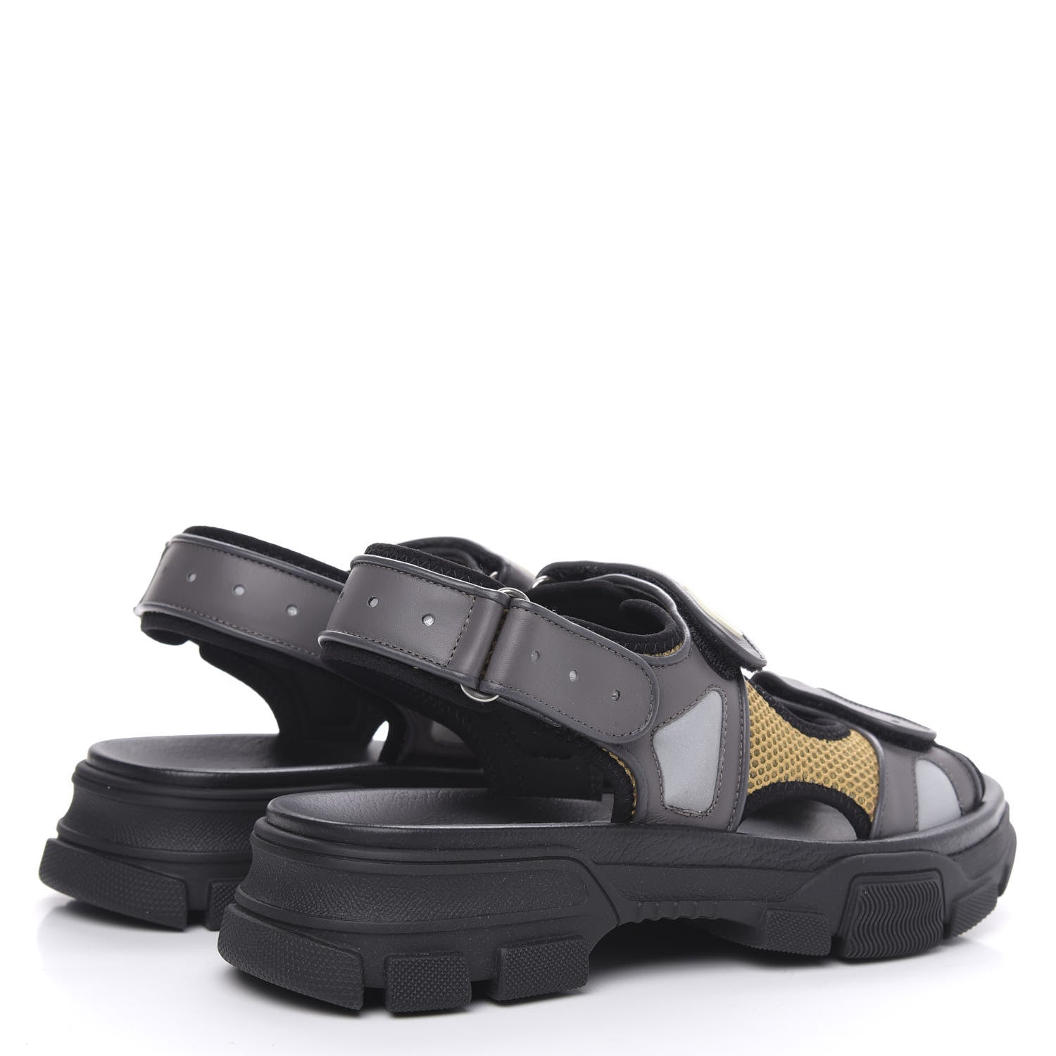 Gucci X SEGA Nappa Mesh Mens Aguru Sandals 9.5 Loess Black 4 of 8