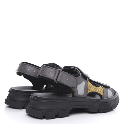 Gucci X SEGA Nappa Mesh Mens Aguru Sandals 9.5 Loess Black 4 of 8