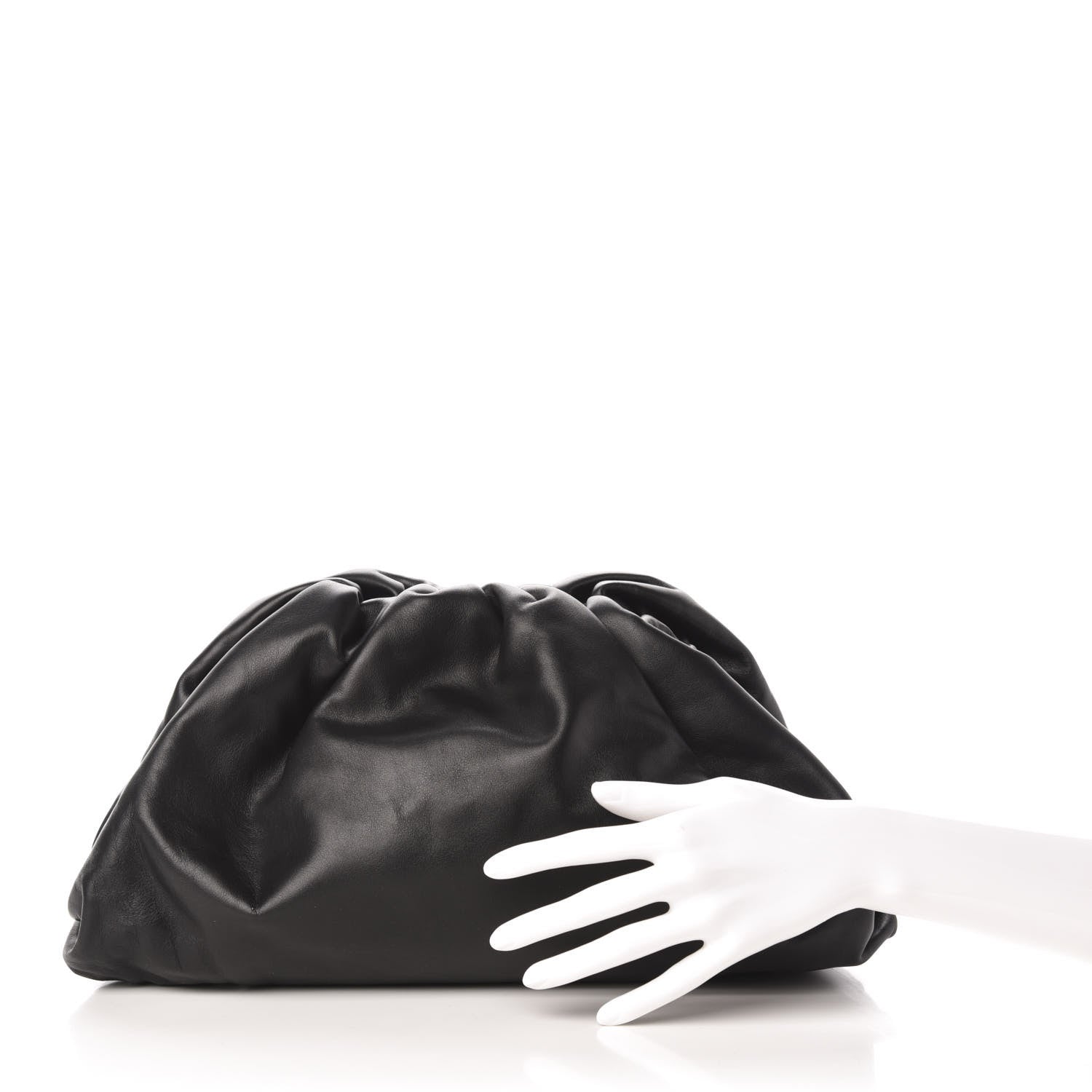 Bottega Veneta Smooth Butter Calf The Pouch Oversized Clutch Black 2 of 13