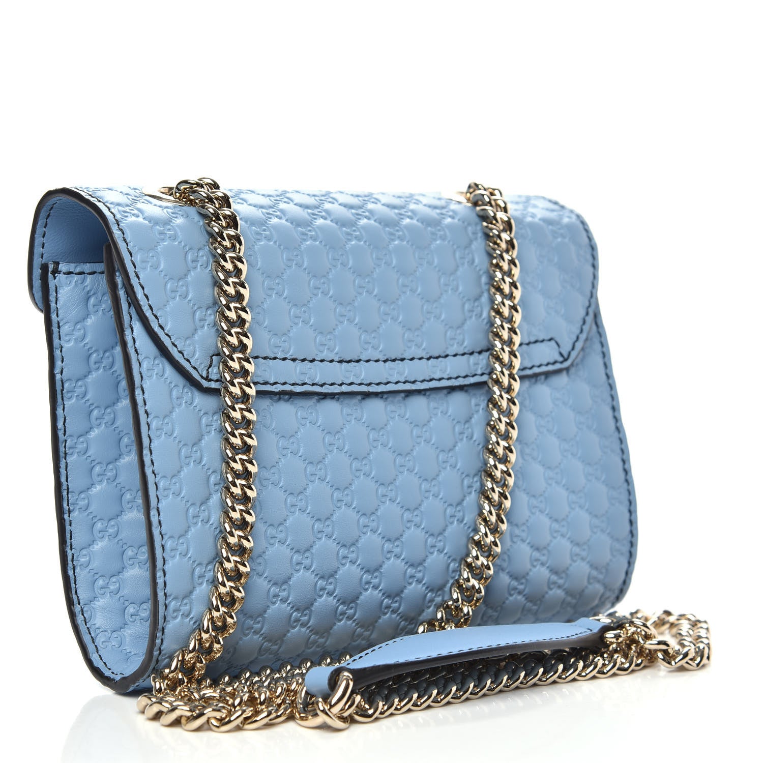 Gucci Soft Microguccissima Mini Emily Chain Shoulder Bag Mineral Blue 3 of 10
