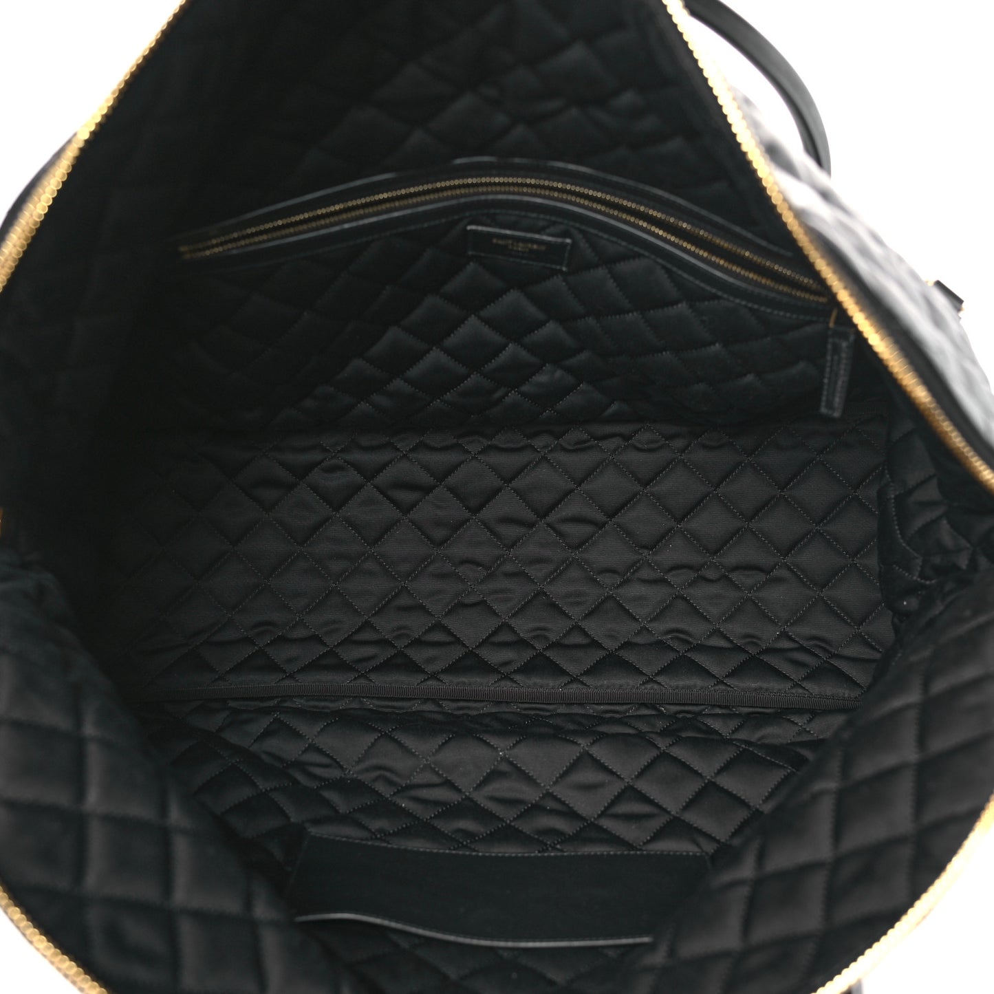 Calfskin Quilted ES Giant Travel Bag Black