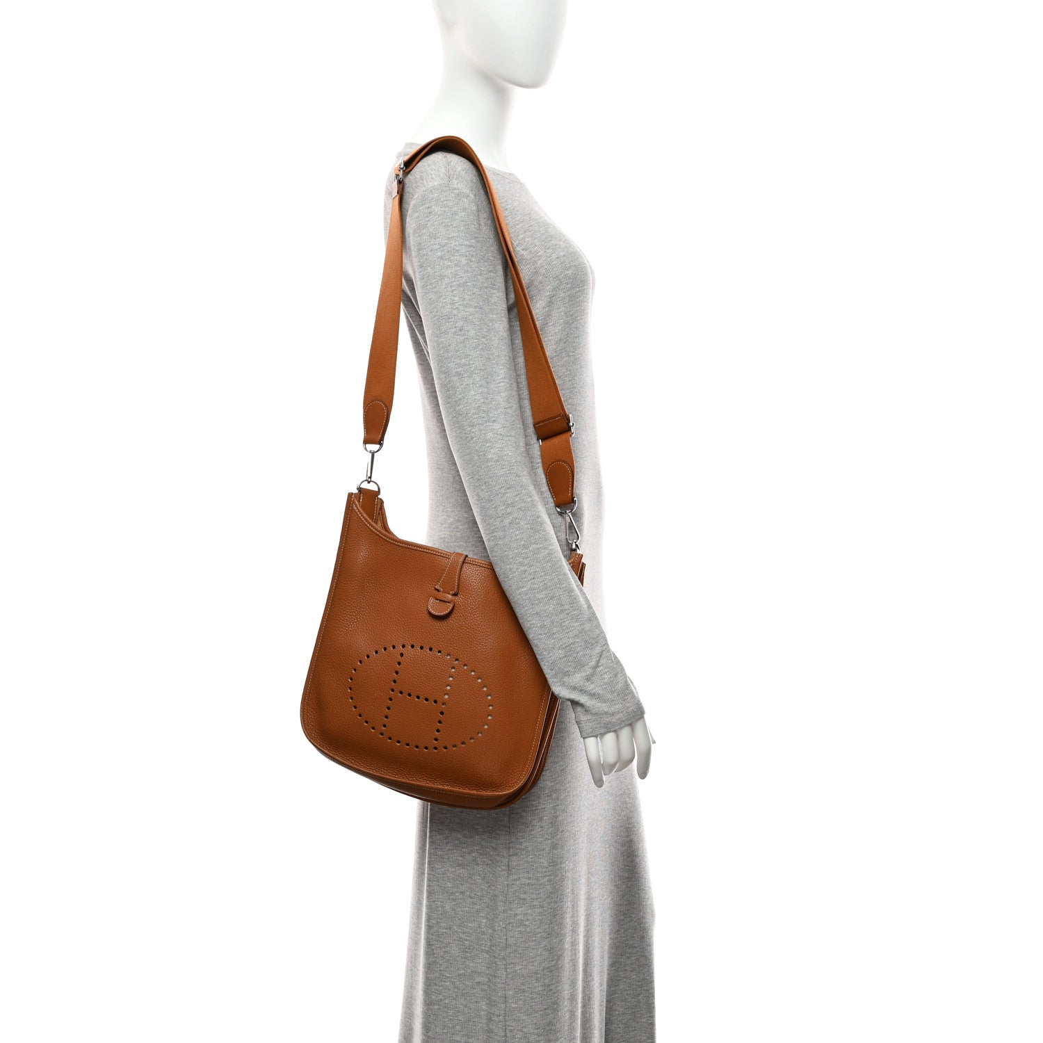 Hermes Taurillon Clemence Evelyne III PM Gold 2 of 12