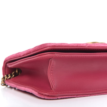 Gucci Velvet Matelasse Love Embroidered GG Marmont Mini Bag Light Raspberry Rose 6 of 9