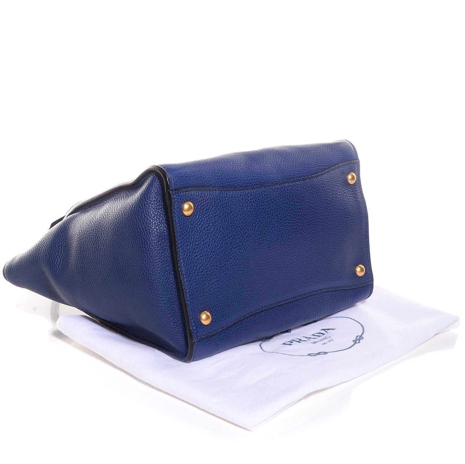 Prada Vitello Daino Medium Satchel Inchiostro 4 of 9