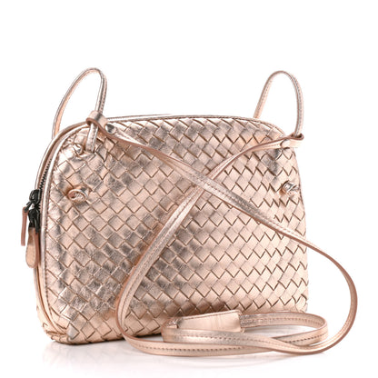 Bottega Veneta Metallic Grosgrain Intrecciato Nodini Crossbody Messenger Copper 3 of 9
