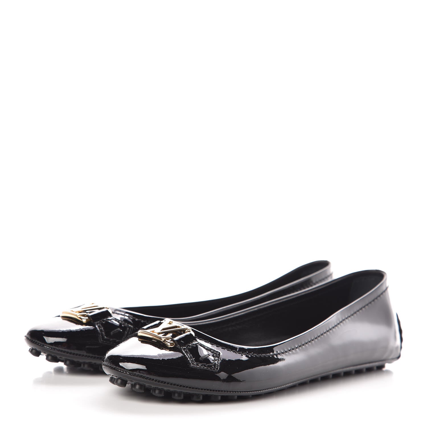 Louis Vuitton Patent Calfskin Oxford Ballerina Flats 40 Black 3 of 10