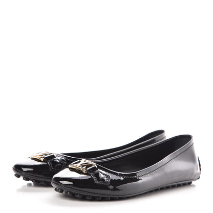Louis Vuitton Patent Calfskin Oxford Ballerina Flats 40 Black 3 of 10