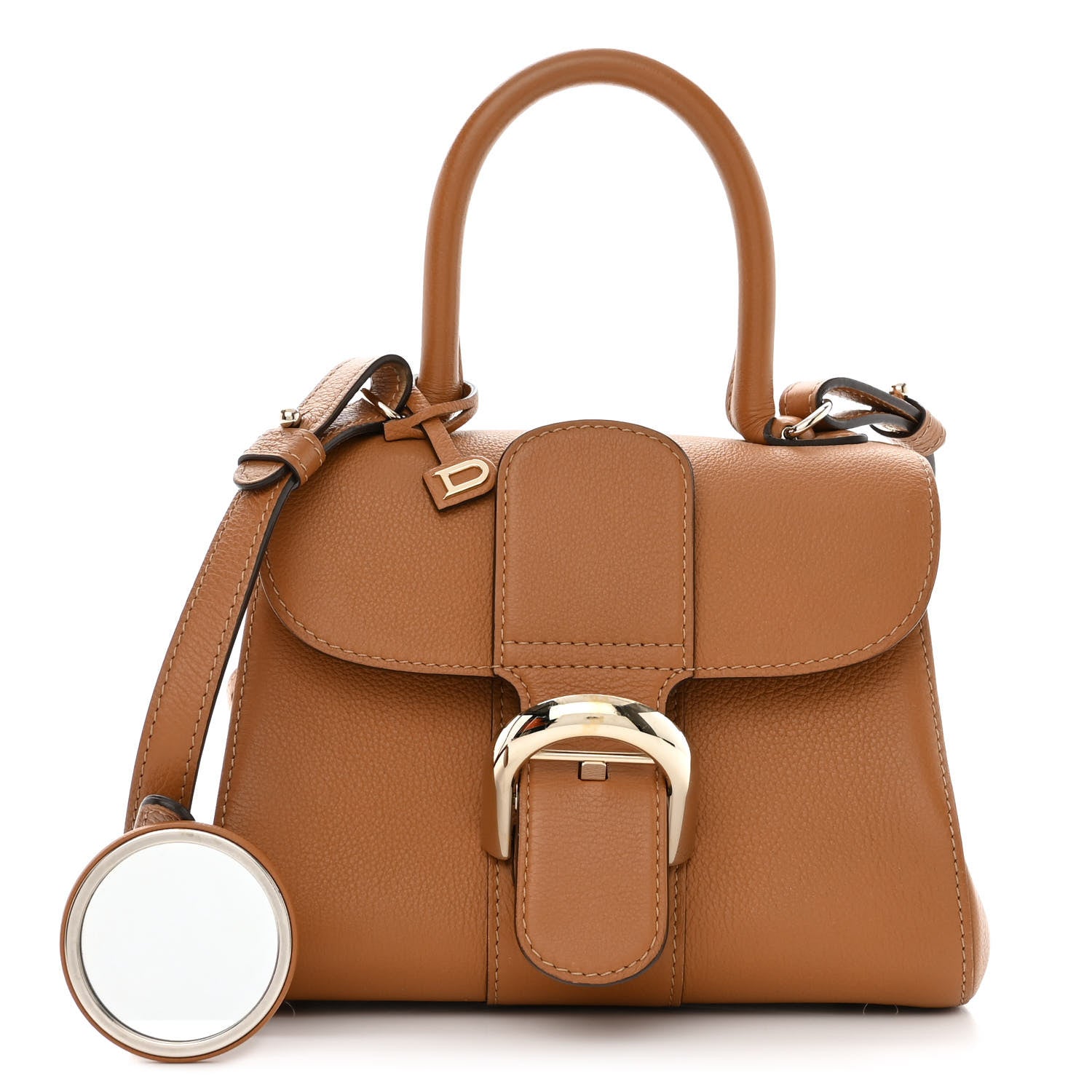 Delvaux Grained Calfskin Mini Brillant Satchel Natural 1 of 12