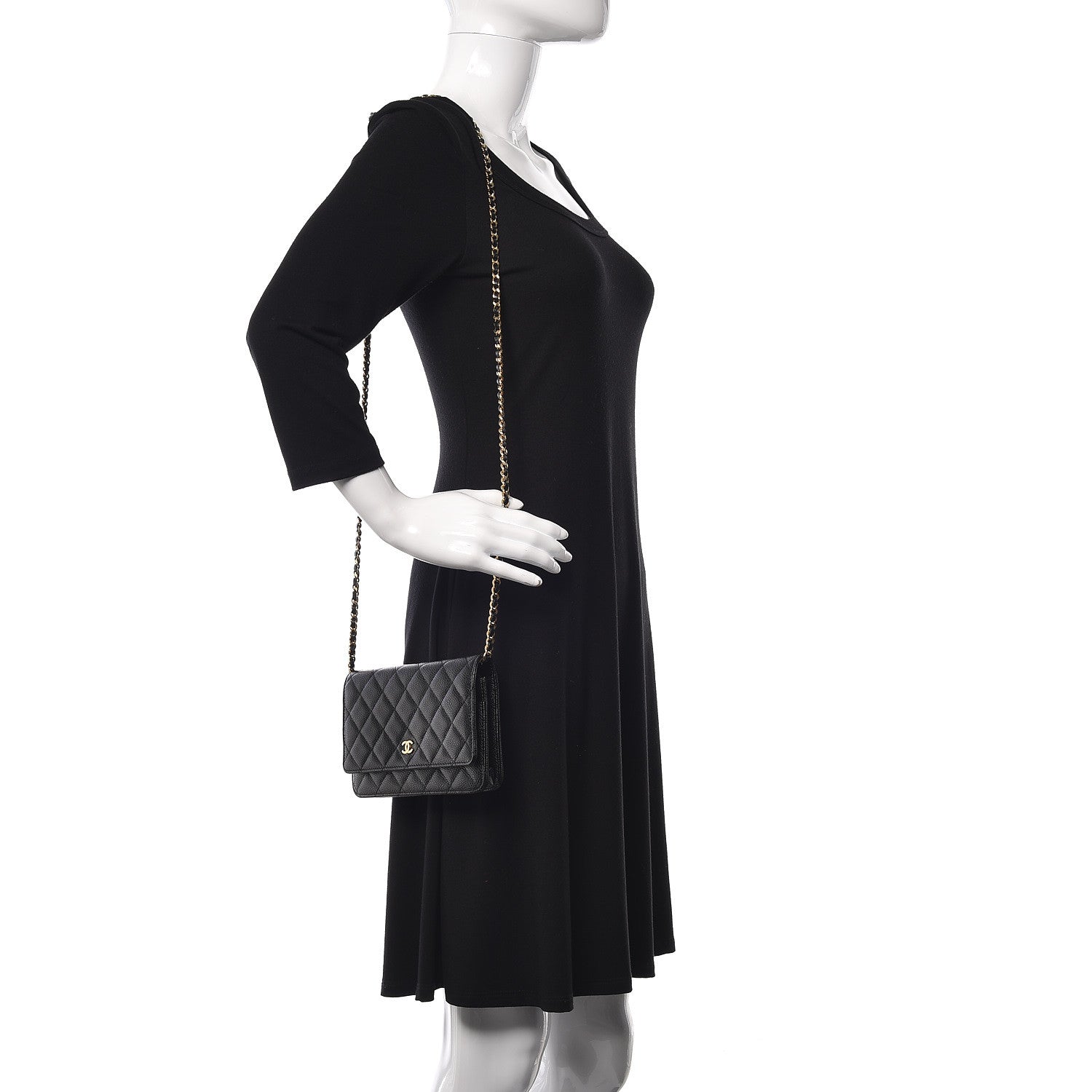 Chanel Caviar Quilted Wallet On Chain WOC Black 2 of 11
