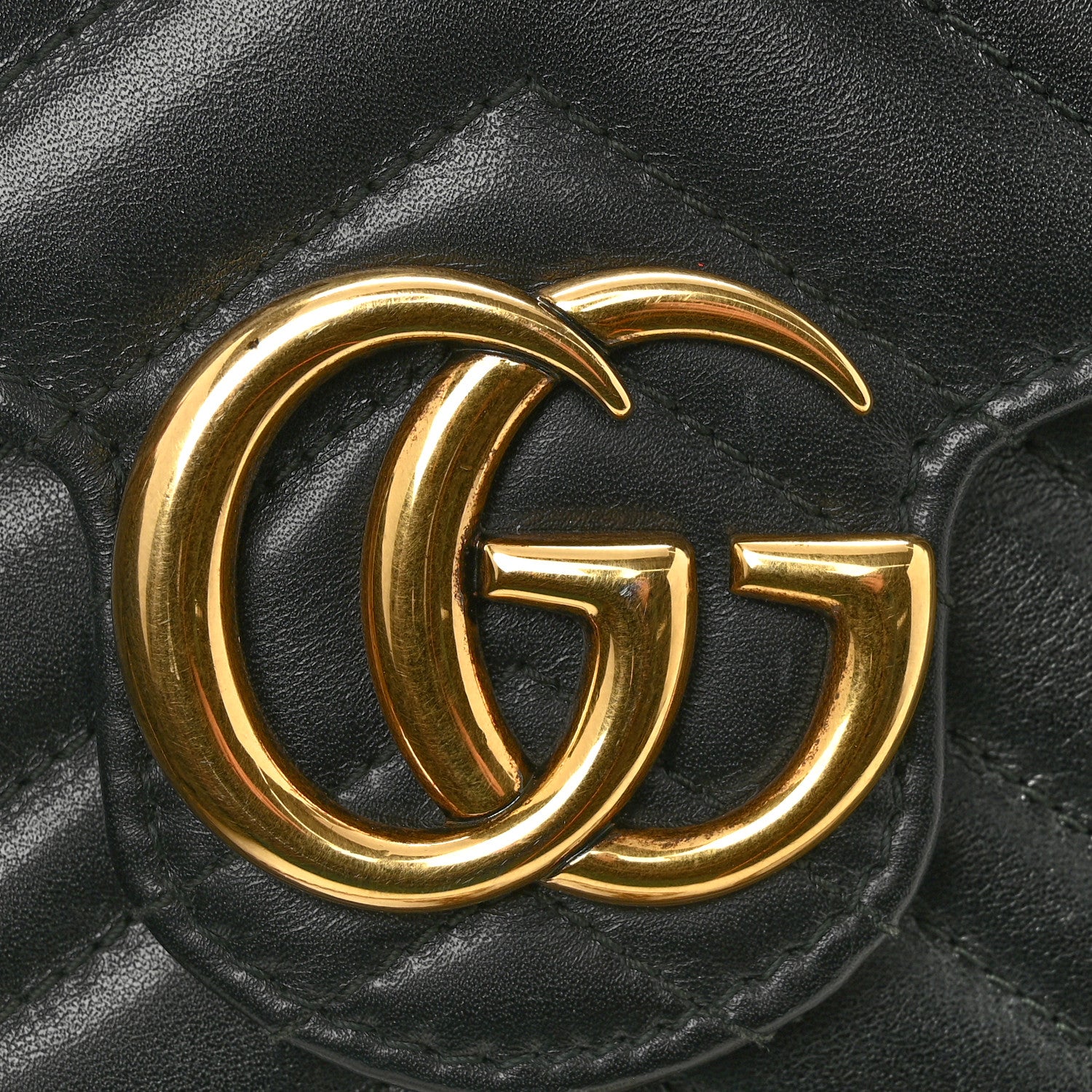 Gucci Calfskin Matelasse GG Marmont Chain Wallet Black 13 of 13