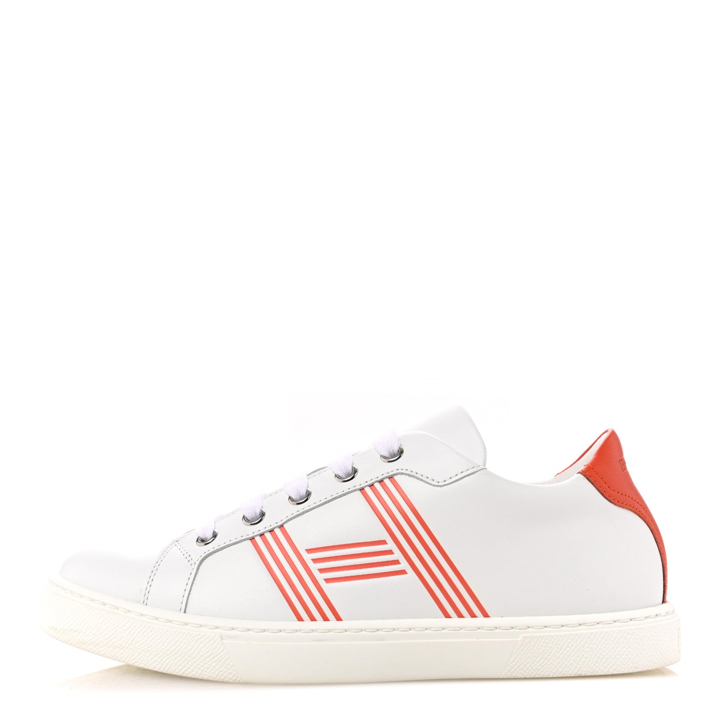 Calfskin Womens Advantage Sneakers 36 White Orange