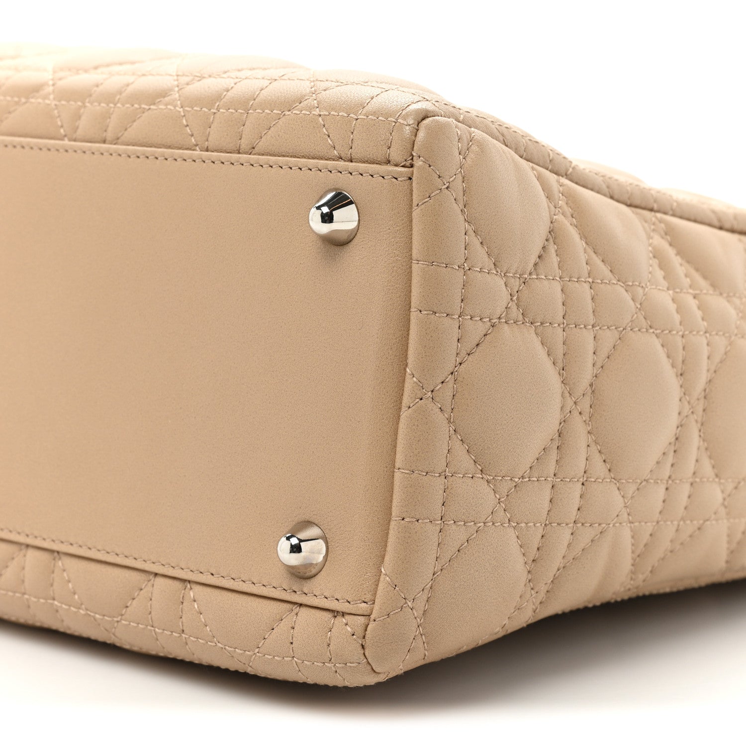 Christian Dior Lambskin Cannage Large Lady Dior Beige 8 of 17
