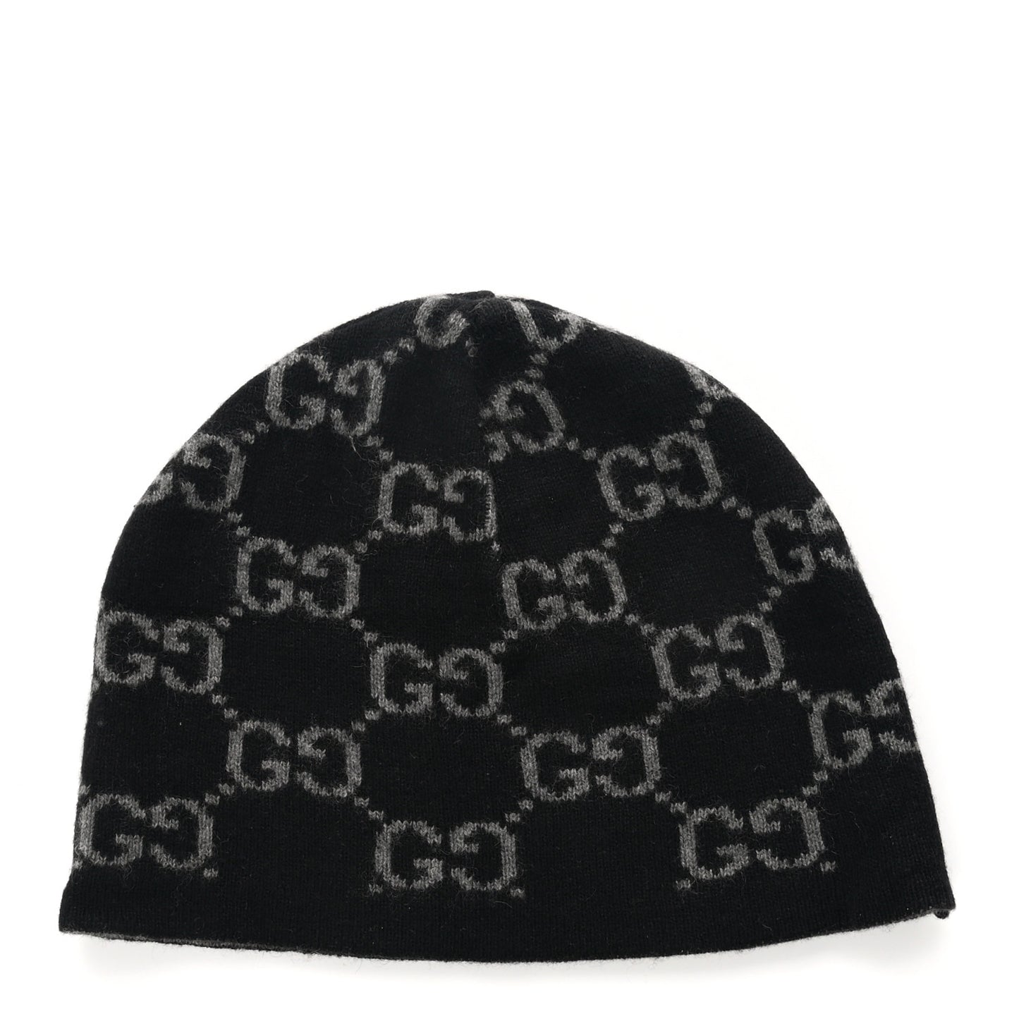 Cashmere GG Monogram Beanie Hat Black