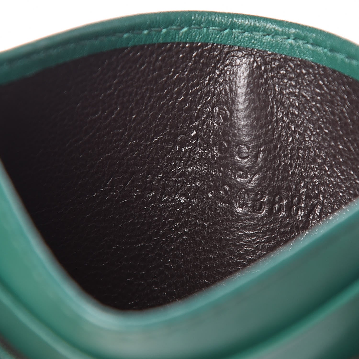 Gucci Calfskin Matelasse GG Marmont Card Holder Emerald Green 6 of 7