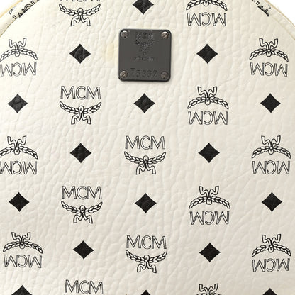 MCM Visetos Medium Side Studs Stark Backpack White 8 of 18
