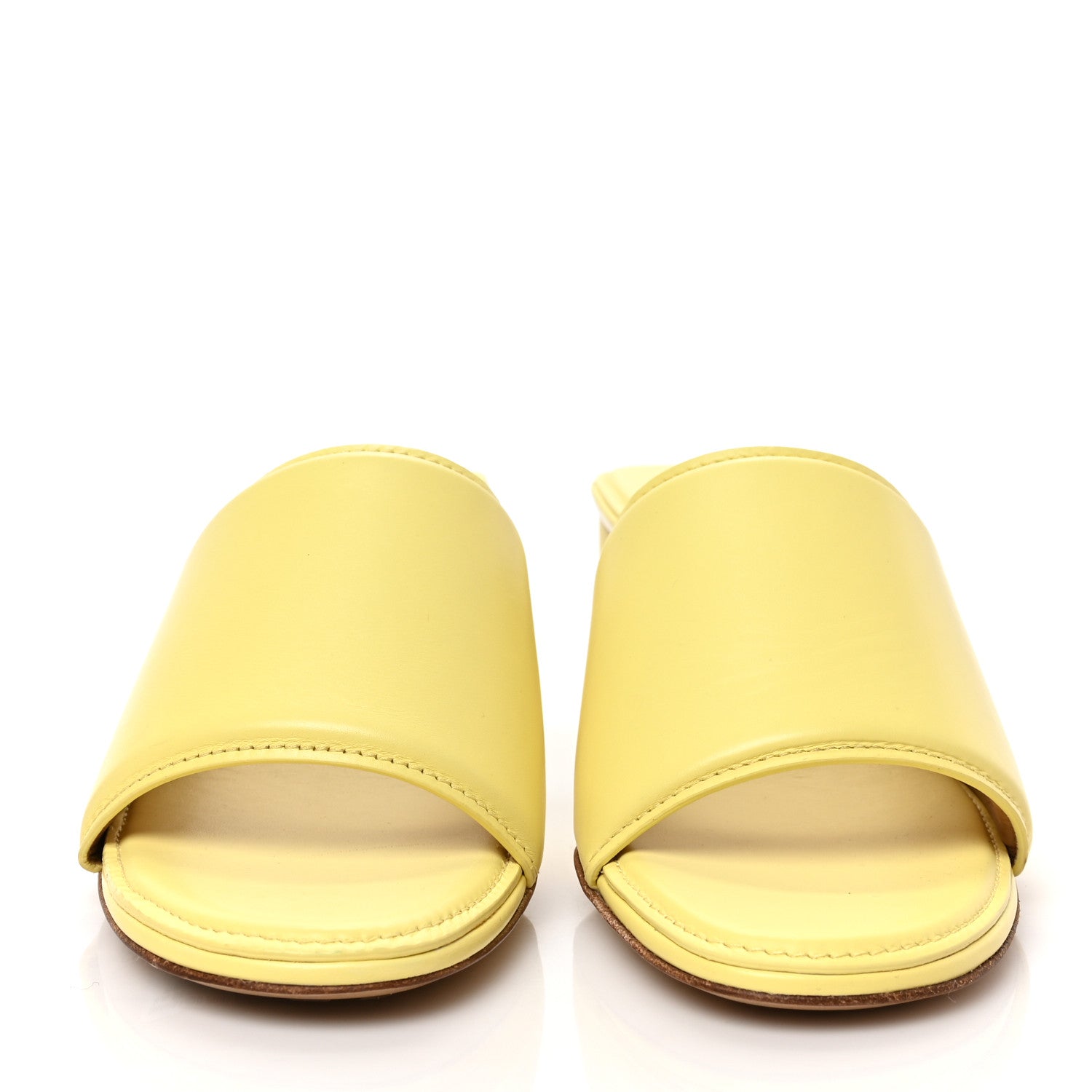 Bottega Veneta Vienna Calfskin The Band Mule Sandals 36 Lemonade 2 of 8