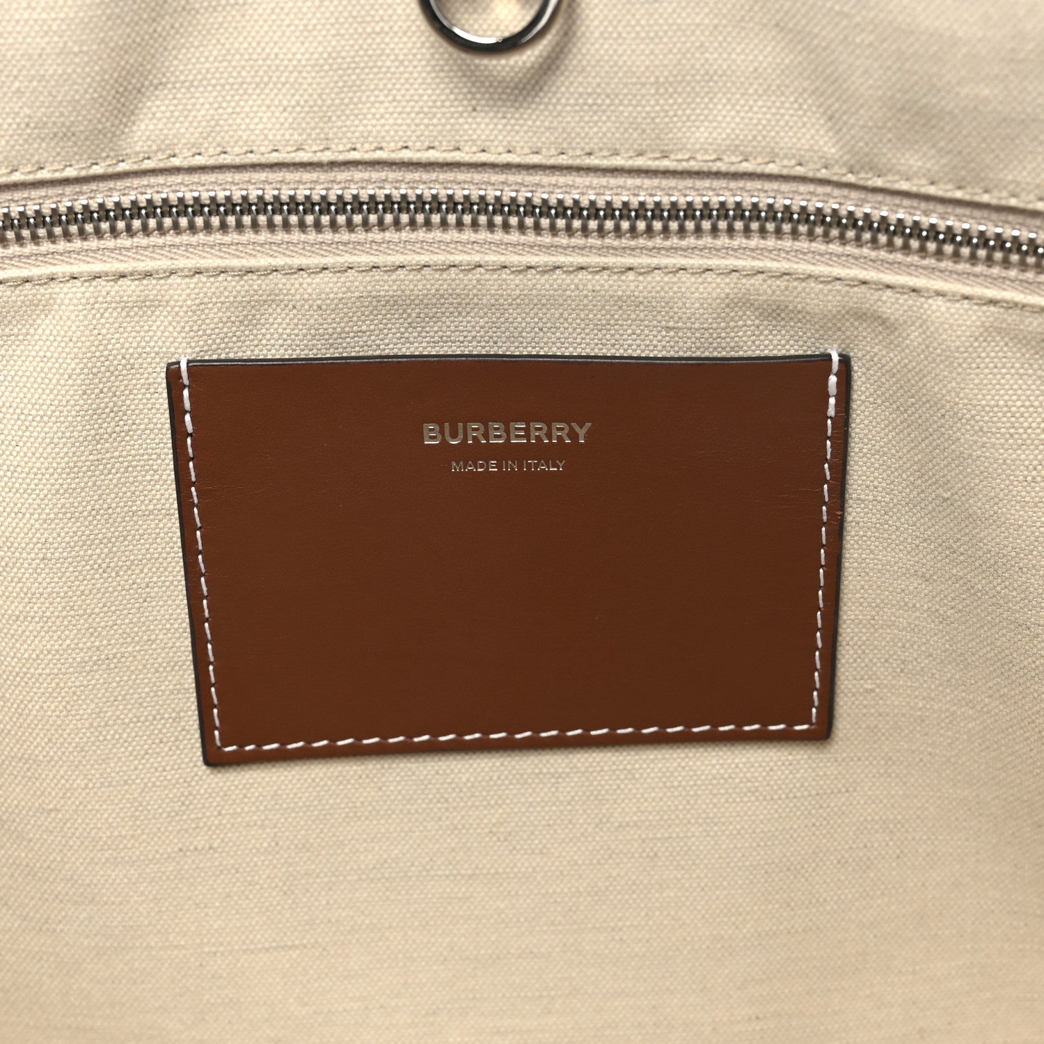 Burberry Canvas Smooth Calfskin Medium Two Tone Freya Tote Black Tan 6 of 8