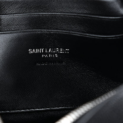 Saint Laurent Grain De Poudre Matelasse Monogram Mini Lou Camera Bag Black 6 of 9
