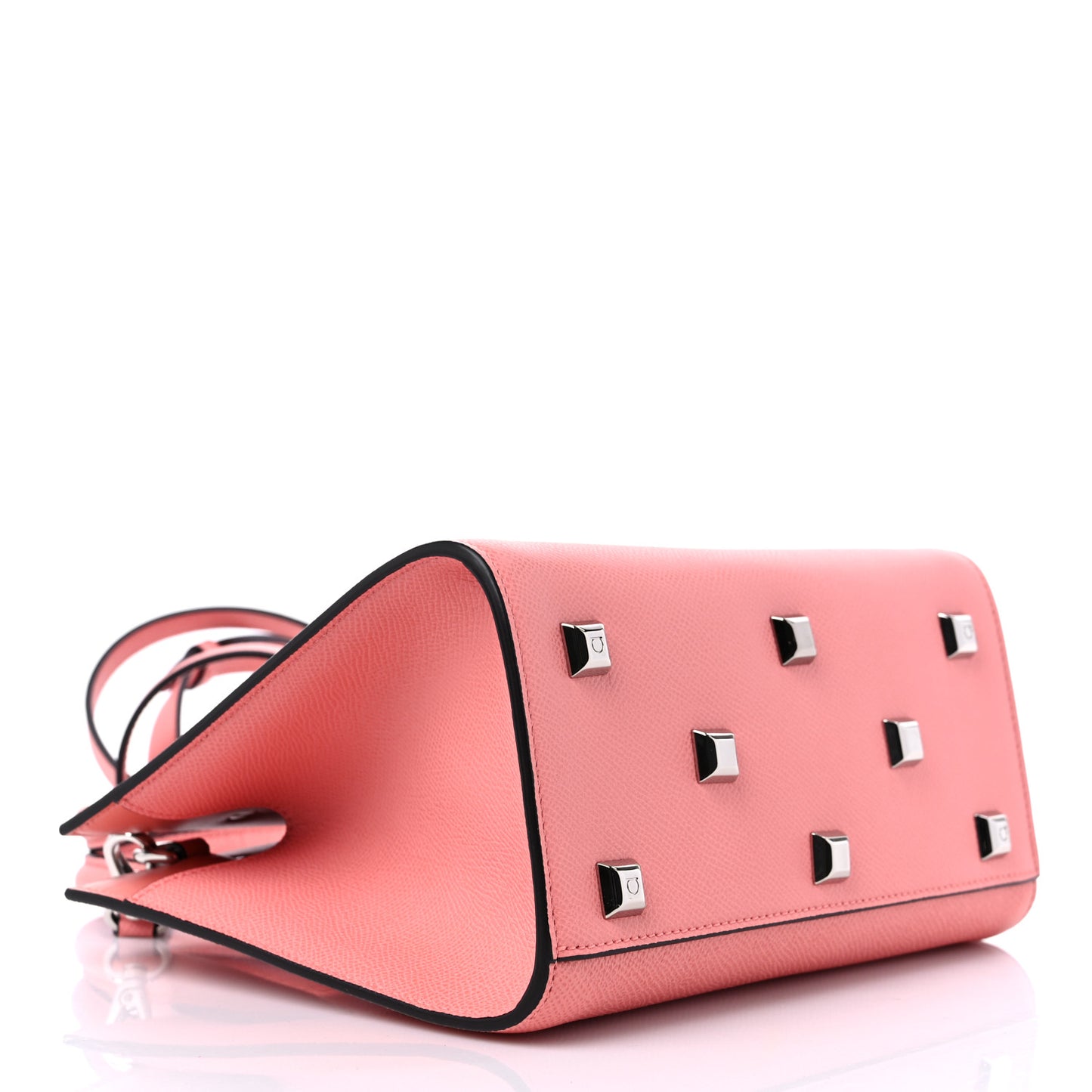Calfskin Small Studio Box Bag Corallo