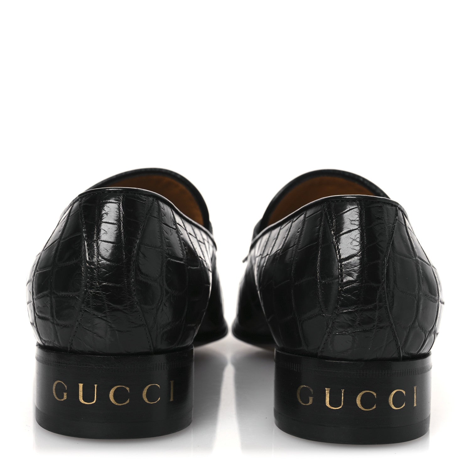 Gucci Crocodile Niloticus Mens Tassel Loafers 8 Black 6 of 13