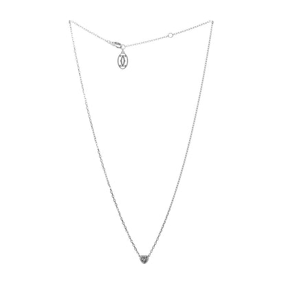 Cartier 18K White Gold Diamond D'Amour Heart Pendant Necklace 3 of 4