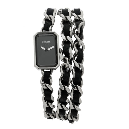 Chanel Stainless Steel Lambskin 16mm Premiere Rock Triple Row Quartz Watch Black 1 of 4