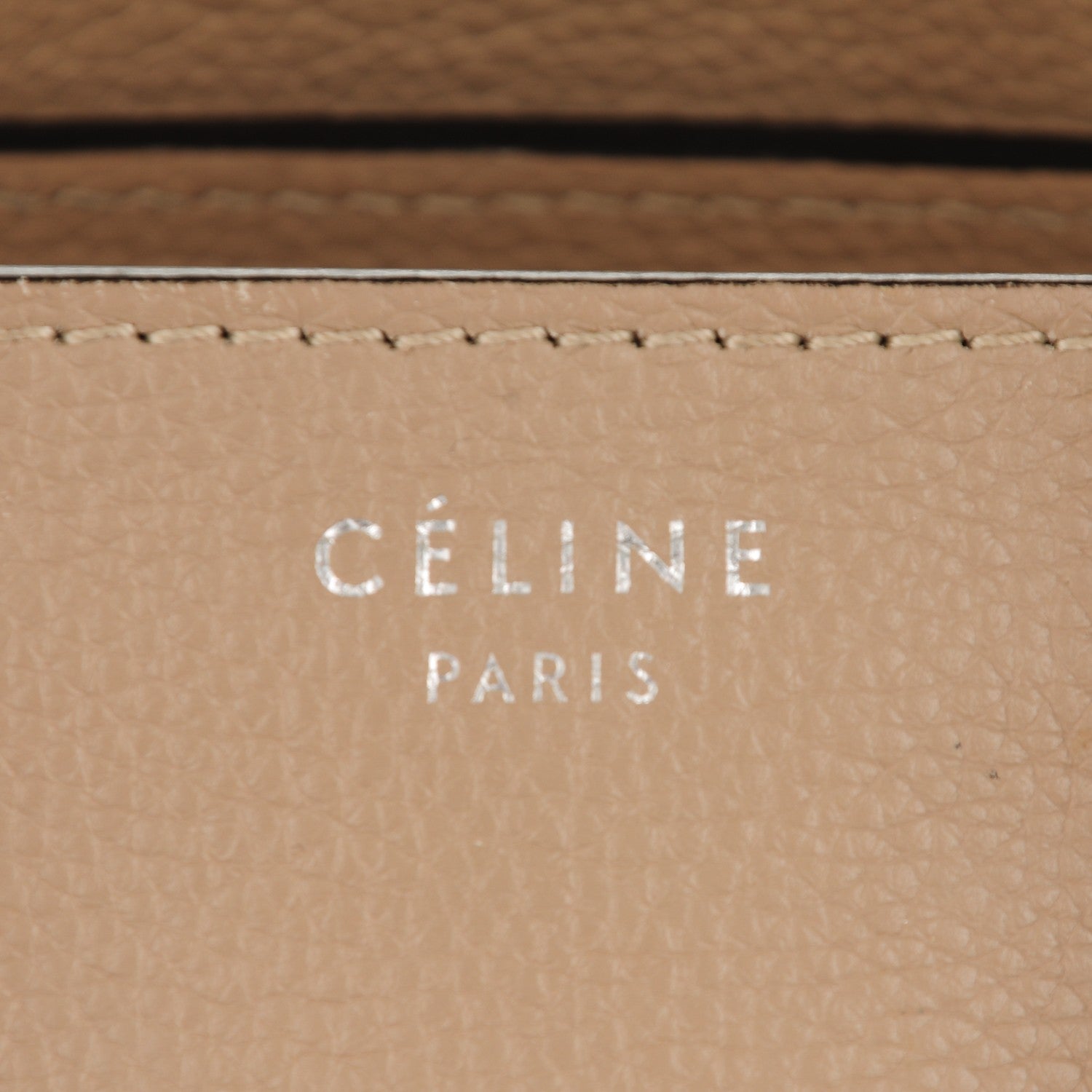 Celine Drummed Calfskin Mini Luggage Dune 6 of 14