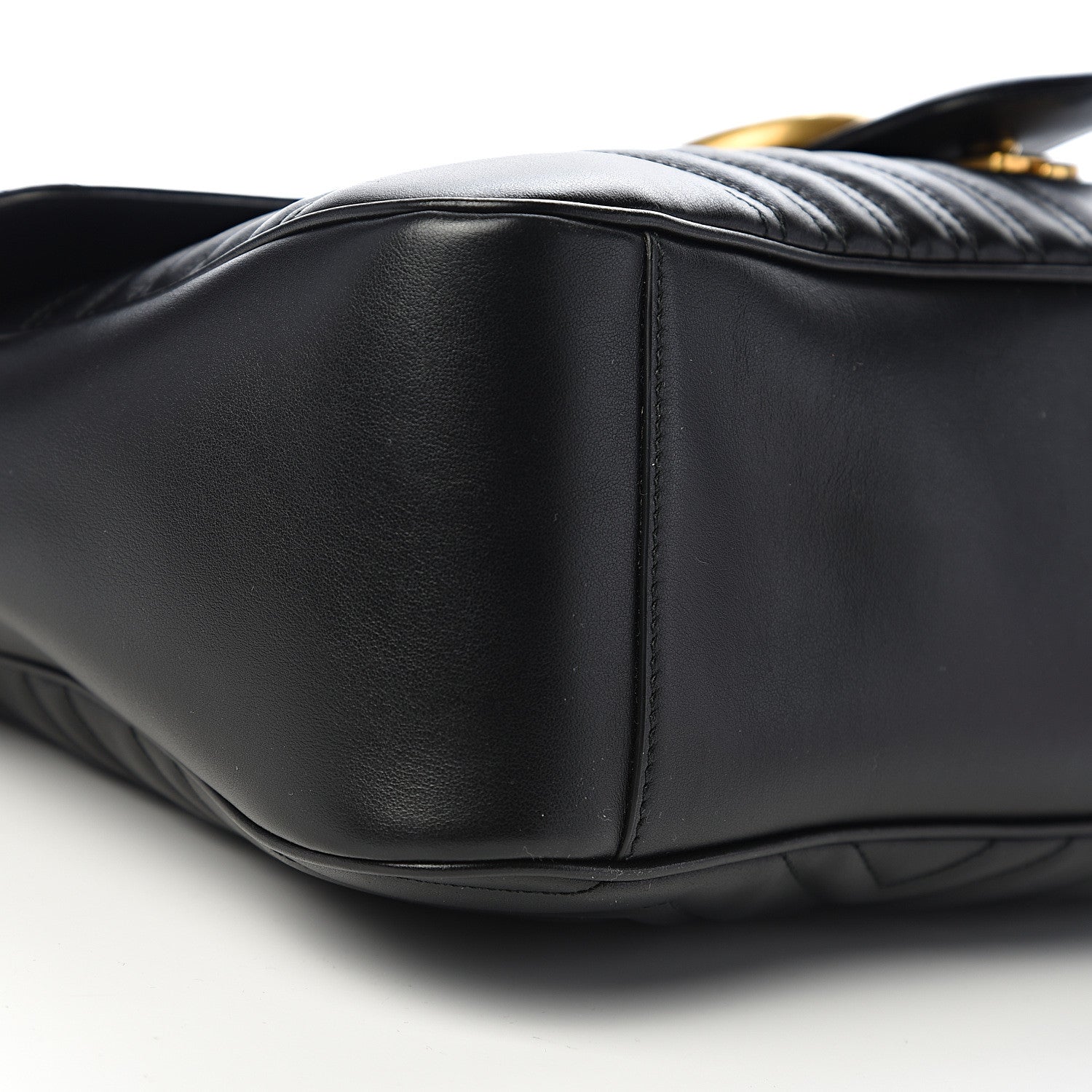 Gucci Calfskin Matelasse Large GG Marmont Shoulder Bag Black 11 of 13