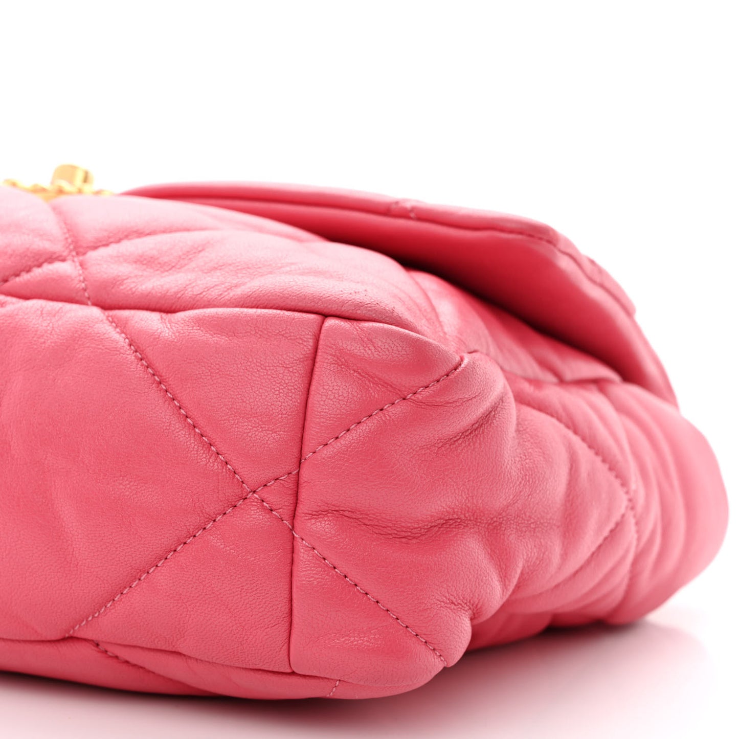Goatskin Quilted Large Chanel 19 Flap Dark Pink