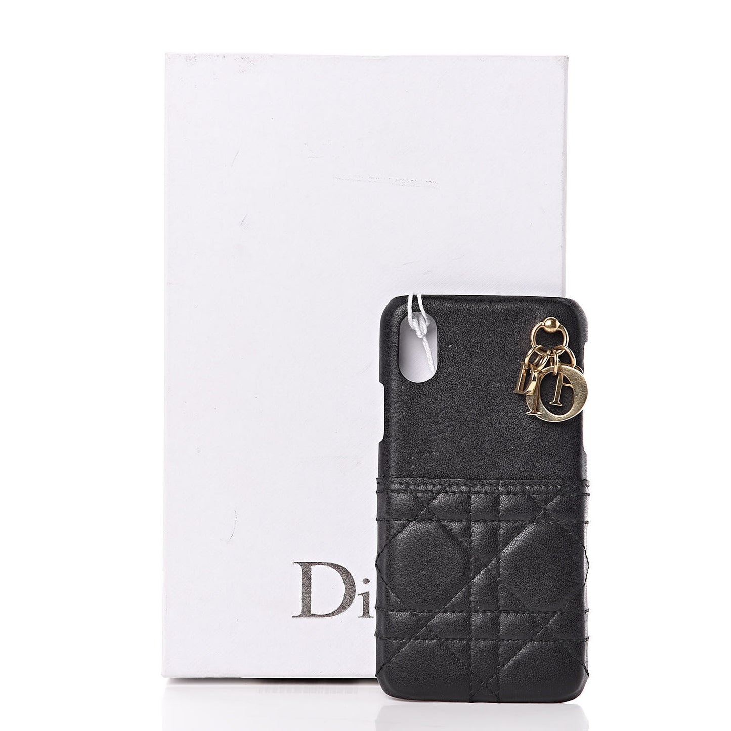 Lambskin Cannage Lady Dior Tech iPhone X XS Case Black