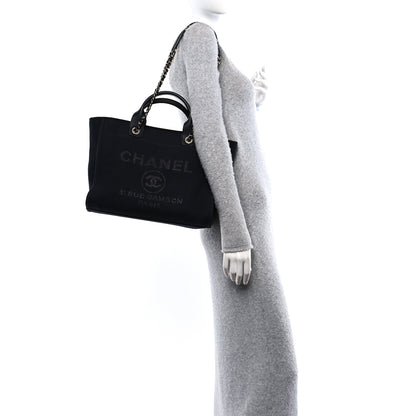 Chanel Mixed Fibers Small Deauville Tote Black 2 of 11
