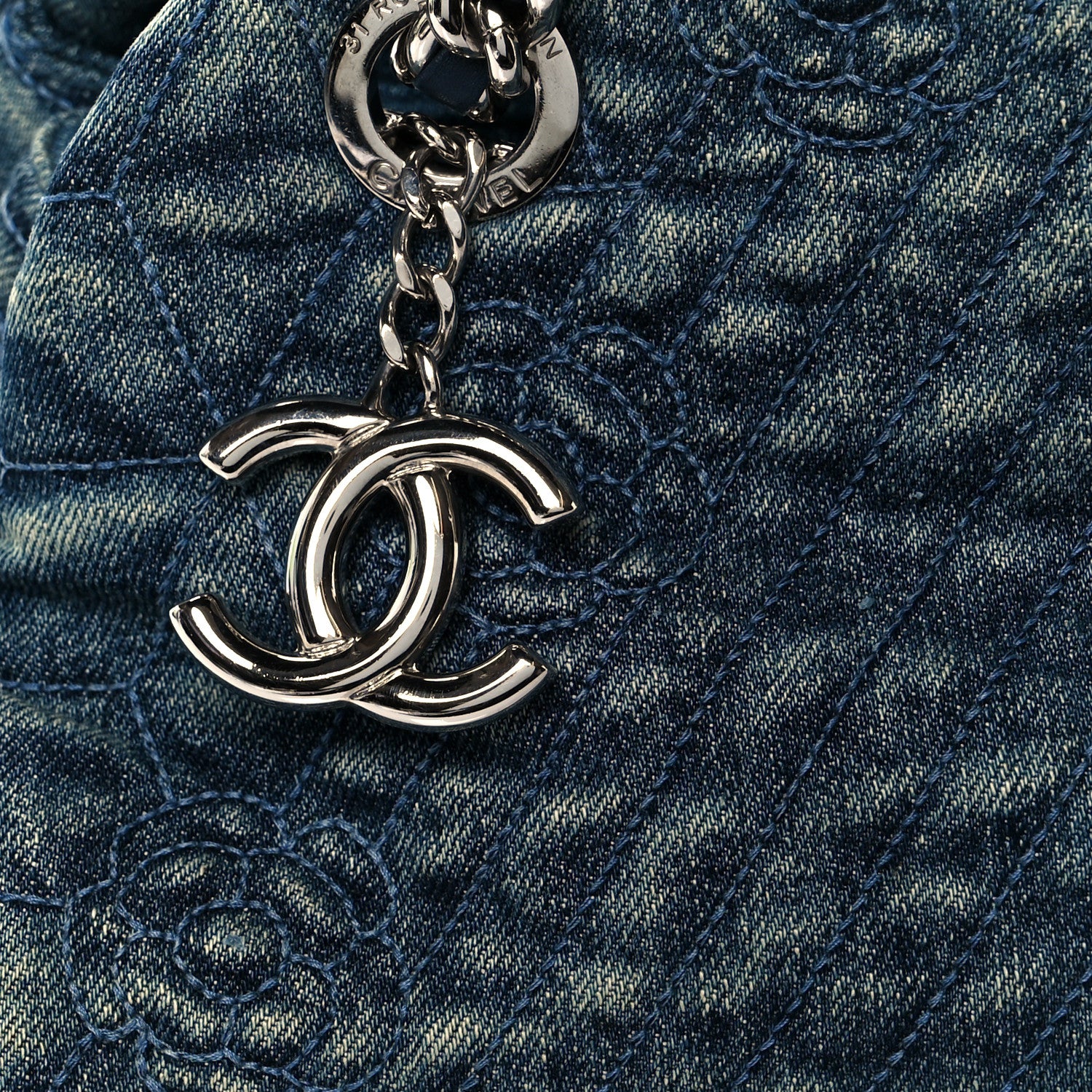 Chanel Denim Camellia Embroidered Just Mademoiselle 8 of 11