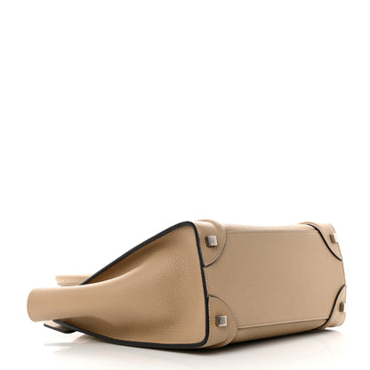 Celine Drummed Calfskin Micro Luggage Dune 4 of 14