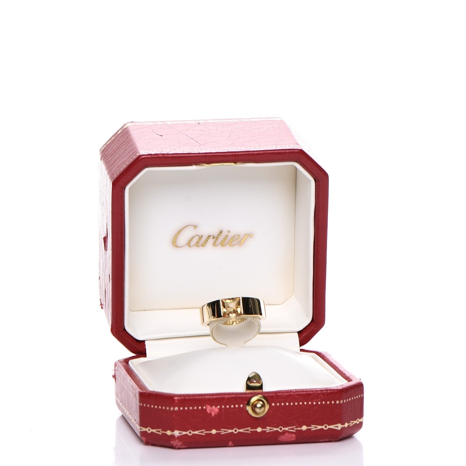 Cartier 18K Yellow Gold Citrine Tank Ring 50 5.25 6 of 6