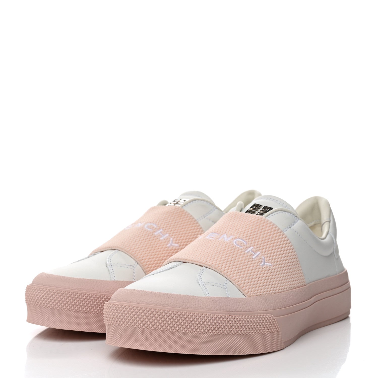Givenchy Calfskin Band Logo Womens City Sport Sneakers 37 White Pink 3 of 9