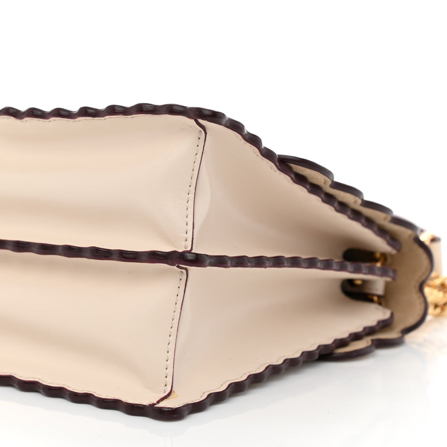 Vitello Liberty Scalloped Studded Kan I Shoulder Bag Camelia